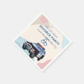 警察おもしろいが現れるまでパーティーを離婚する スタンダードカクテルナプキン (角)