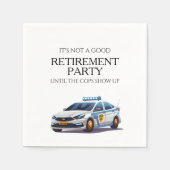 警察おもしろいが現れるまで退職パーティー スタンダードカクテルナプキン (正面)