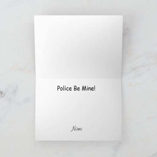 警察おもしろいのバレンタインデーのカード カード (内部)