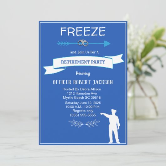 警察おもしろいの退職を凍結 招待状 (スタンド正面)