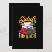 警察おもしろい消防士フロントライナーナースギフト シーズンカード (正面/裏面)