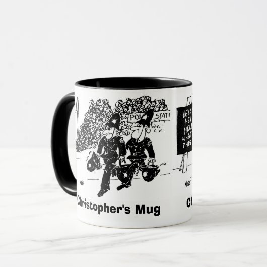 警察おもしろい漫画2冊。名前の選択の追加。 マグカップ (正面左)