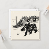 警察おもしろい漫画。警察署が燃えている。 カード (正面/裏面インサイチュ)