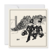 警察おもしろい漫画。警察署が燃えている。