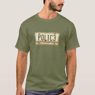 警察おもしろい車免許プレート図 Tシャツ