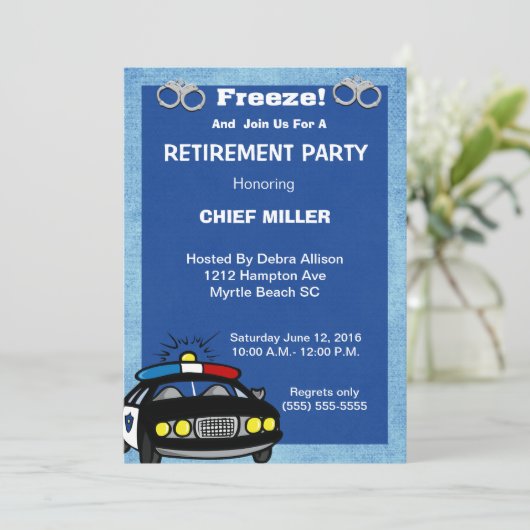 警察おもしろい退職招待状長 招待状 (スタンド正面)
