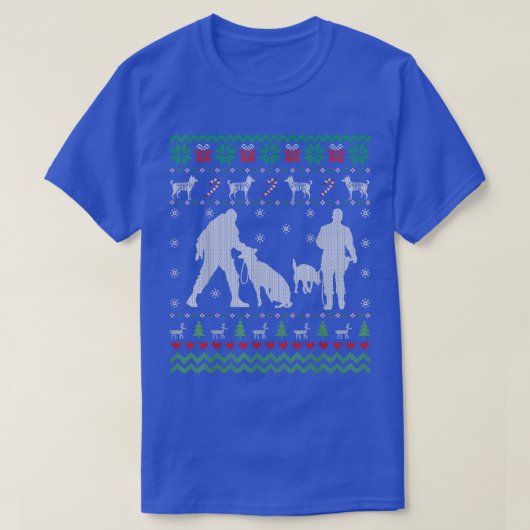 警察おもしろいK9犬の醜いクリスマスセーターのギフト Tシャツ (デザイン正面)