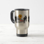 警察および体の輪郭が付いている犯罪現場の地図 トラベルマグ (正面左)