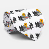 警察および体の輪郭が付いている犯罪現場の地図 ネクタイ (ロール)