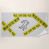 警察および死体の輪郭のビーチタオルは録音します ビーチタオル (正面)