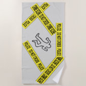 警察および死体の輪郭のビーチタオルは録音します ビーチタオル (正面)