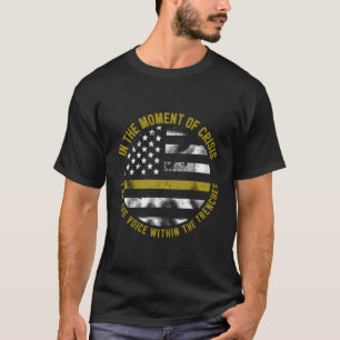 警察および消防ディスパッチャの細い金ゴールドラインフード付きスウェットシャツ Tシャツ