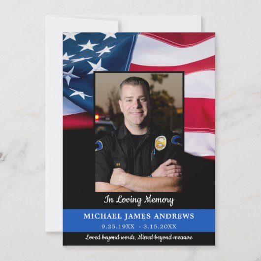 警察お祝い生命法執行記念碑 招待状 (正面)