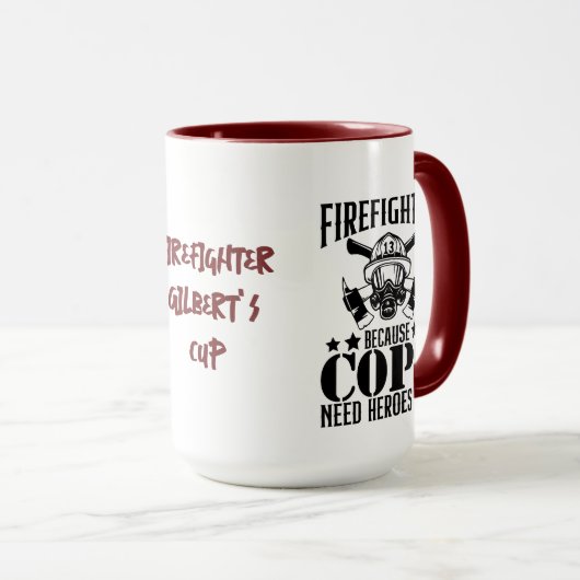 警察が必要だから消防士 |消防おもしろい士 マグカップ (正面右)