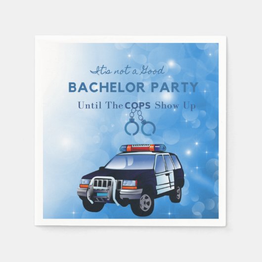 警察が来るまで楽しい独身パーティー スタンダードカクテルナプキン (正面)