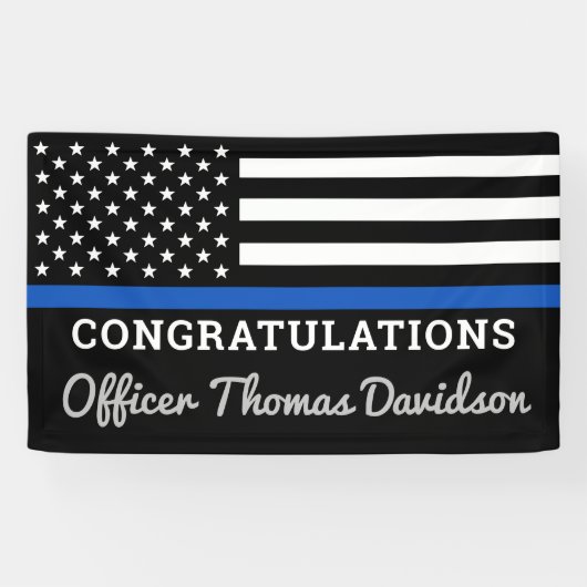 警察が細いブルーラインをパーソナライズおめでとう 横断幕 (横)