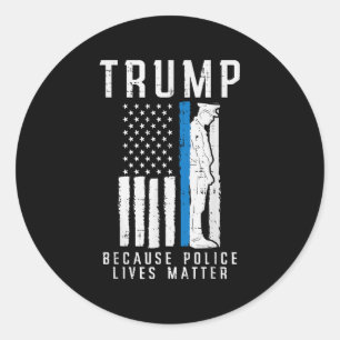 警察がPro Trump Thin Blue Line Us Fを住んでいるので ラウンドシール