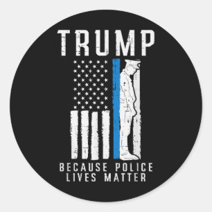 警察がPro Trump Thin Blue Line Us Fを住んでいるので ラウンドシール