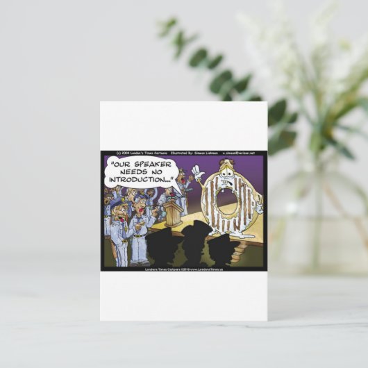 警察とドーナツおもしろいカードTeeマグカップ&ギフト ポストカード (スタンド正面)