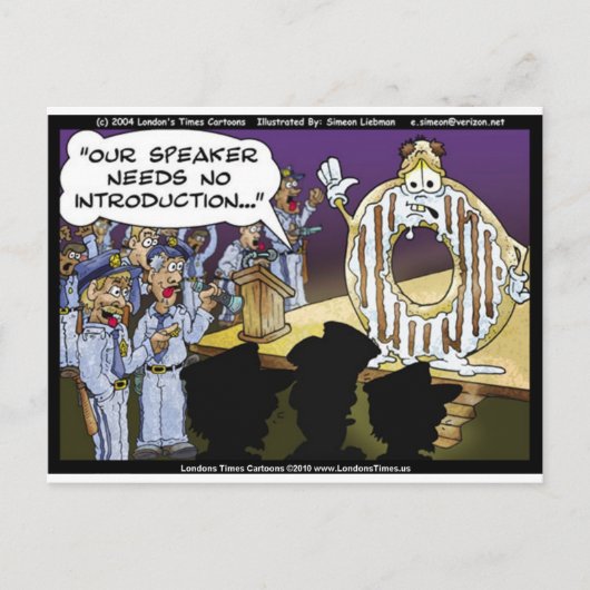 警察とドーナツおもしろいカードTeeマグカップ&ギフト ポストカード (正面)