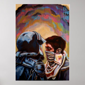 警察と抗議者 ポスター