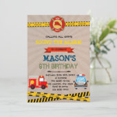 警察と消防士のテーマパーティーの招待状 招待状 (スタンド正面)