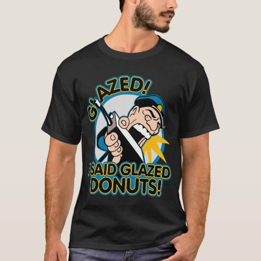 警察によって艶をかけられるドーナツ Tシャツ (正面)