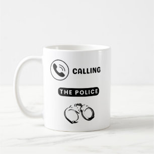 警察に電話してる コーヒーマグカップ