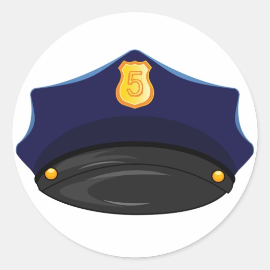 警察のお誕生日おめでとう ラウンドシール (正面)