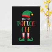警察のエルフのクリスマス2021 カード (黄色い花)