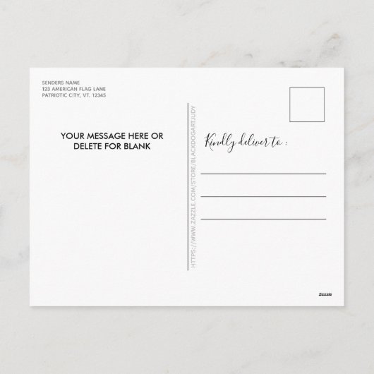 警察のカスタムクリスマス写真ブルーアメリカン国旗 シーズンポストカード (裏面)