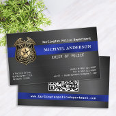 警察のカスタムロゴメタリックQRCode法執行機関 名刺