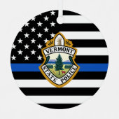 警察のカスタムロゴ名法執行 メタルオーナメント (正面)