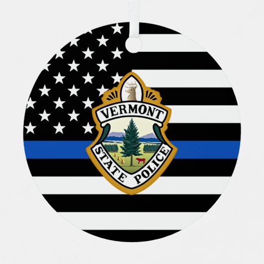 警察のカスタムロゴ名法執行 メタルオーナメント (正面)