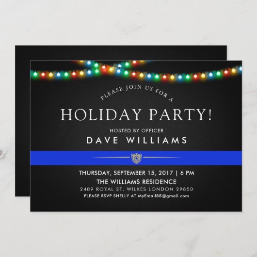 警察のクカラフルリスマスパーティー 招待状 (正面/裏面)
