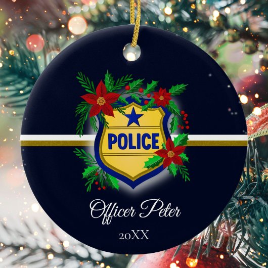 警察のクリスマスパーティー セラミックオーナメント
