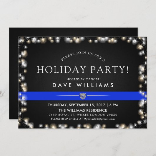 警察のクリスマスパーティー 招待状 (正面/裏面)