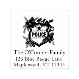 警察のクリスマス・エレガント・ホリデー返信先住所 セルフインキングスタンプ