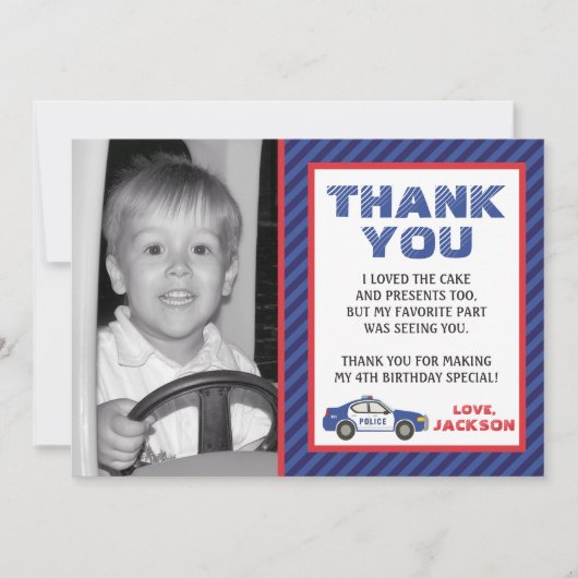 警察のサンキューカード-警察の誕生会 招待状 (正面)