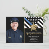 警察のシン・ブルーライン・フラグ写真引退パーティー 招待状 (スタンド正面)