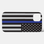 警察のシン・ブルー・ライン・アメリカンを支持する Case-Mate iPhoneケース (裏面 (横))