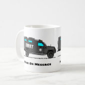警察のスワット・トラック。警官パーソナライズされた車 コーヒーマグカップ (正面左)