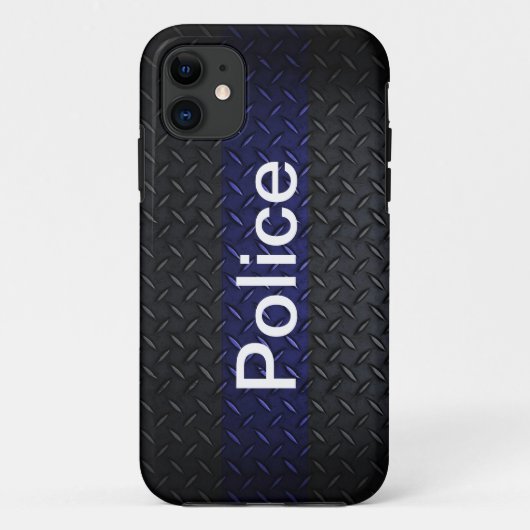 警察のダイヤモンドのプレートのスタイルの頭が切れるな電話箱 Case-Mate iPhoneケース (裏面)