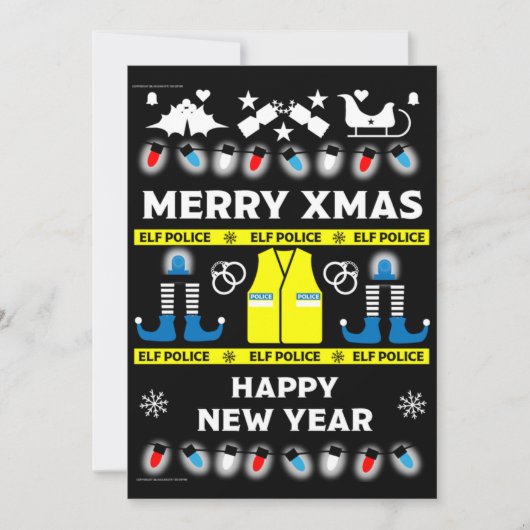 警察のダサいクリスマススウェッター シーズンカード (正面)