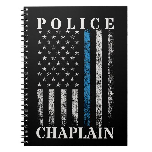 警察のチャプレーン米国国旗 ノートブック (正面)