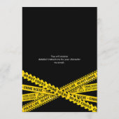 警察のテープを持つ殺人事件の謎の誕生日パーティー 招待状 (裏面)