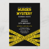 警察のテープを持つ殺人事件の謎の誕生日パーティー 招待状 (正面)