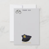 警察のテーマの少年 警官 コップ ボーイ キッズ サンキューカード (正面)