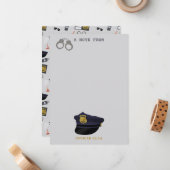 警察のテーマの少年 警官 コップ ボーイ キッズ ノートカード (正面/裏面インサイチュ)