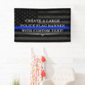 警察のテーマの米国旗の暗闇の背景幕 横断幕 (インサイチュ)
